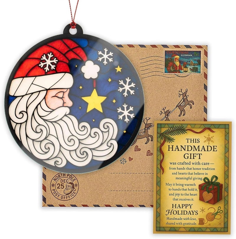 NELXI Santa Ornaments for Christmas Tree, Peaceful Christmas Santa Ornament, Holiday Decor and Xmas Gifts Ideas, Xmas Keepsake for Hanging, Classic Ornament for Holiday Season, Gift Exchange Ornaments - Image 5